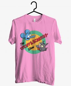 The Itchy And Scratchy Show Light Pink T shirt