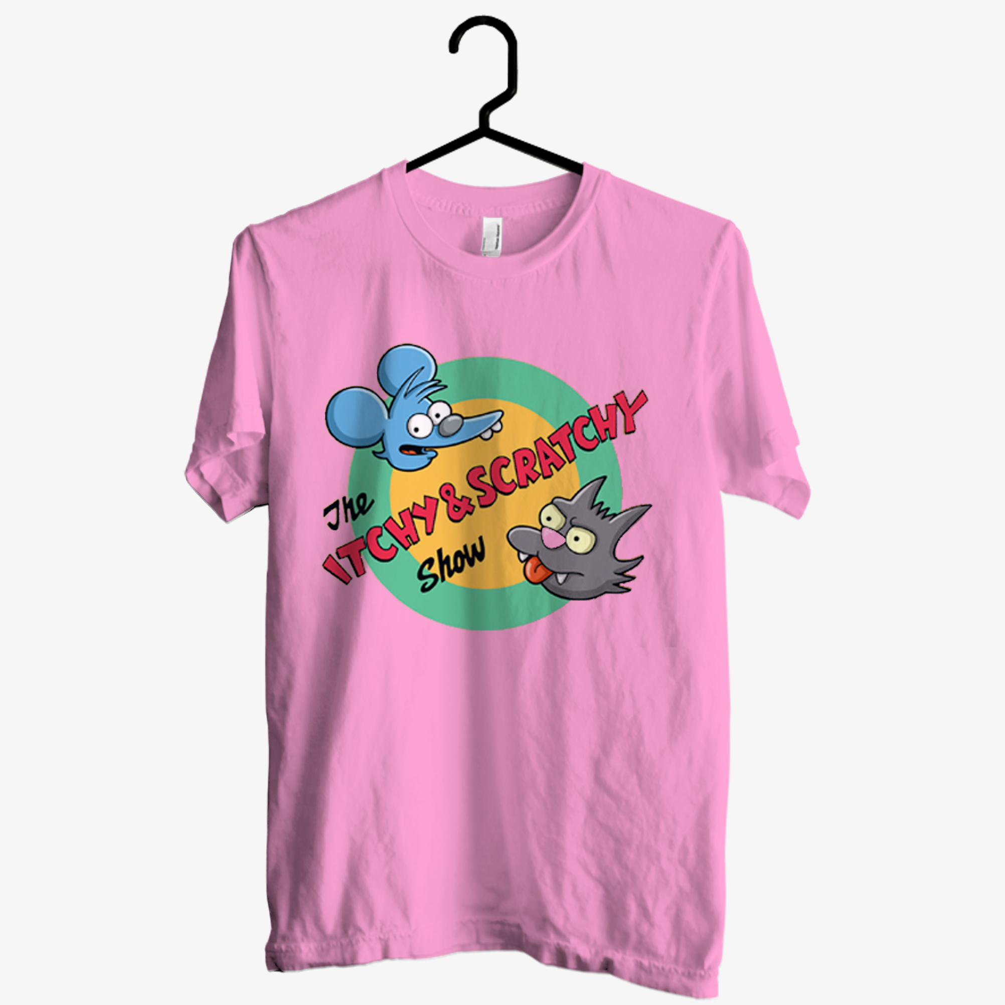 The Itchy And Scratchy Show Light Pink T shirt