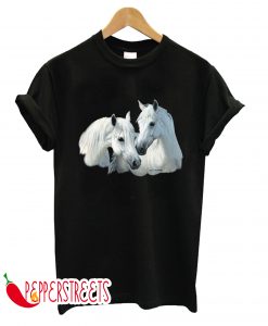 Aangepaste Wit Paarden Volwassen'S T Shirt