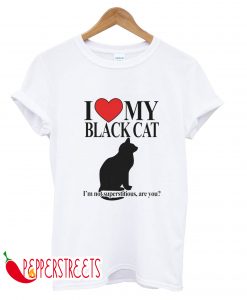 I Love My Black Cat I'm Not Superstitious, Are you T-Shirt