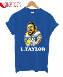 Lawrence Taylor New York Retro Vintage Football Cartoon T-Shirt
