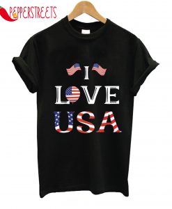 Patriotic Heart American Flag T-Shirt