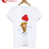 Print Design Girl With Balloons T-Shirt