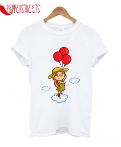 Print Design Girl With Balloons T-Shirt