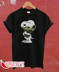 Snoopy Hugging Baby Yoda T-Shirt