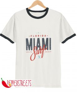 Star 3 Florida Miami South Surf Beach T-Shirt