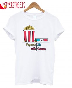 Popcorn 3D With Glasses T-Shirt