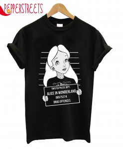 Twisted Police Dept Alice In Wonderland Drug Offences T-Shirt