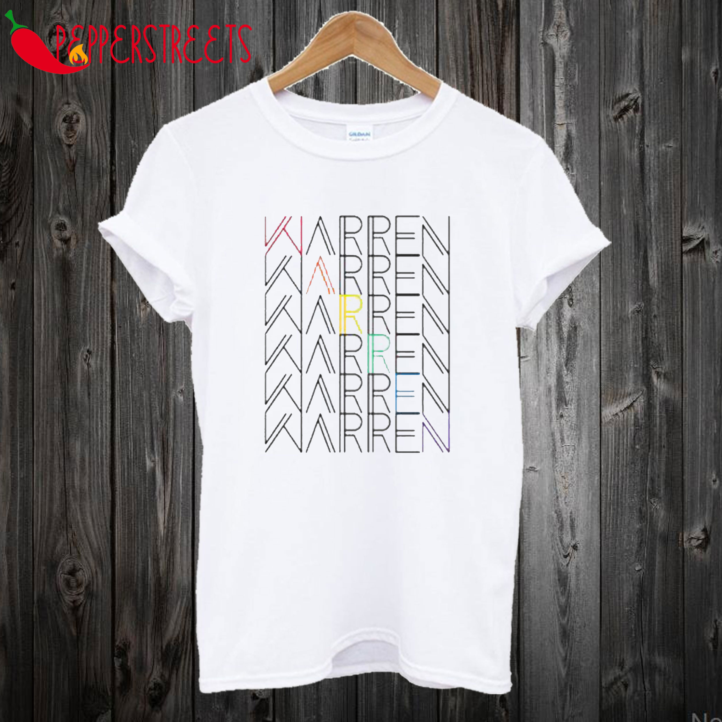 warren rainbow text T-Shirt