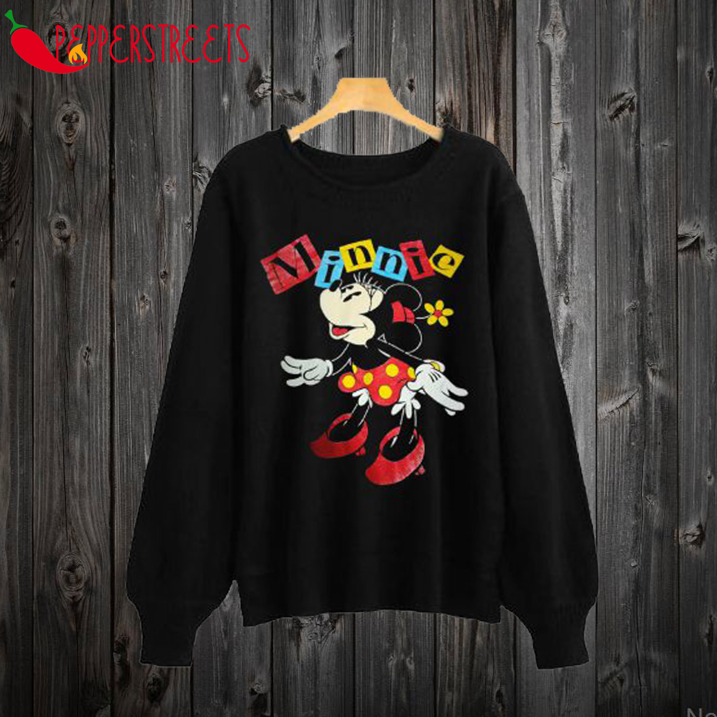 Vintage Minnie Mouse Black Sweatshirt