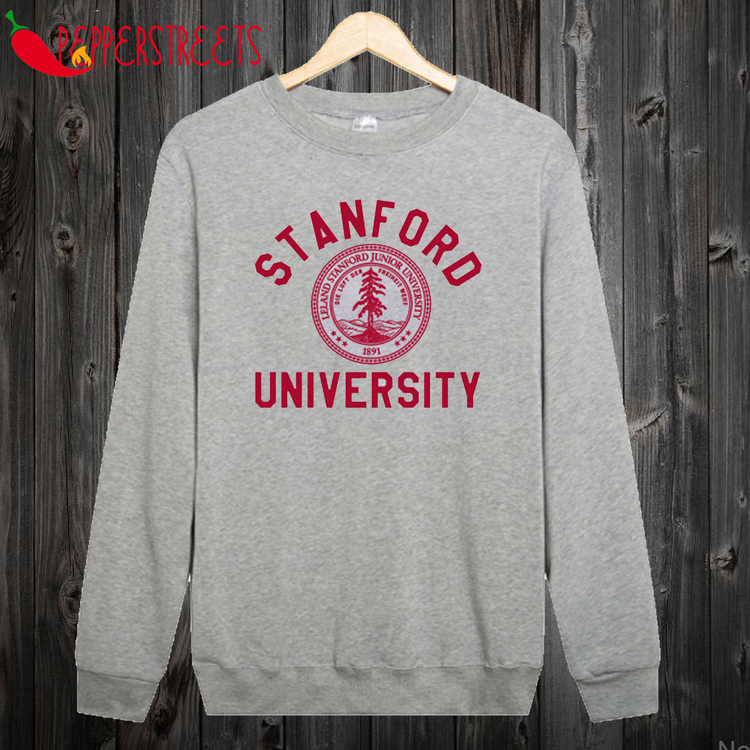 Stanford University Logo Grey Madam Annie Leblanc Grey Sweatshirt