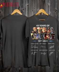 43 Years Of Starwars 1977 2020 Signatures T Shirt