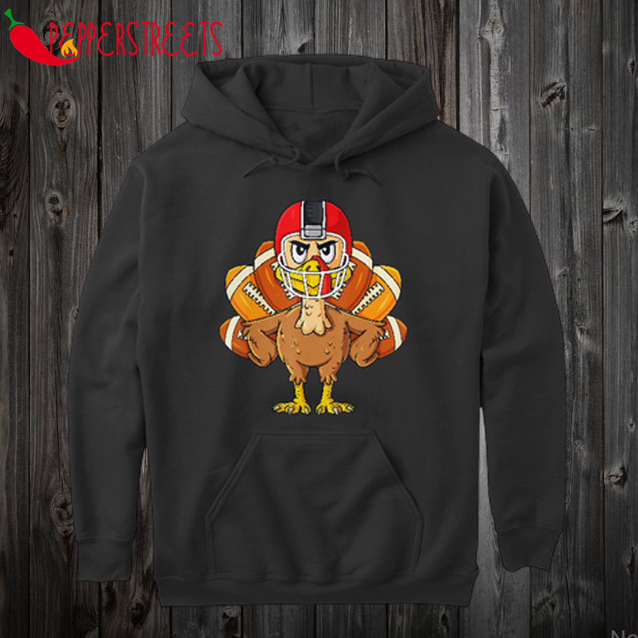 Thanksgiving Turkey Football Hoodie