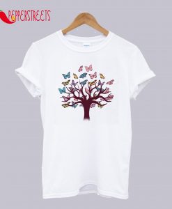 Colorful Butterflies Tree T-Shirt