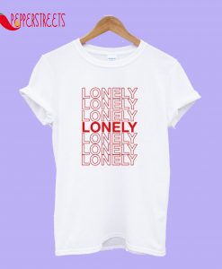 Lonely Text Red T-Shirt