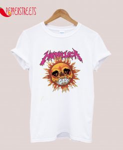 Metallica Fire Sun Pale Yellow Adult T-Shirt