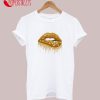 Sexy Lips Gold Glitter T-Shirt