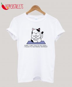 Funny Quote Cat, I Can't Talk To You Today T-Shirt