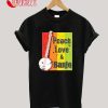 Peace Love and Banjo Vintage Gift Bluegrass Banjo Enthusiast T-Shirt
