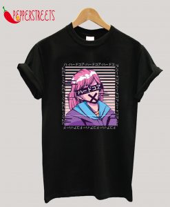 Cool Glitch Anime Girl T-Shirt