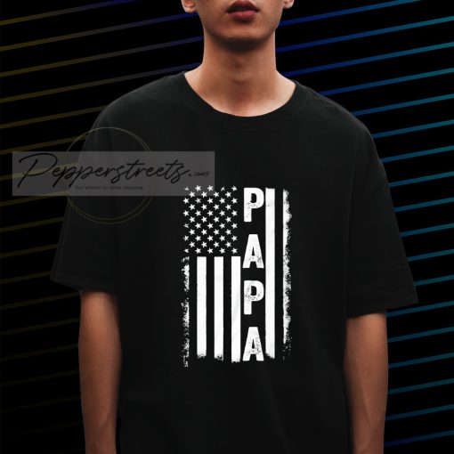 Papa American Flag US T-Shirt