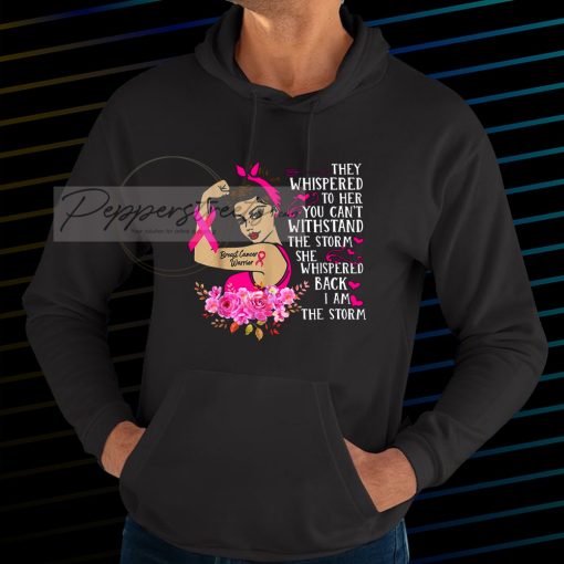 I'm The Storm Strong Women Breast Cancer Awareness Warrior Pink Ribbon hoodie