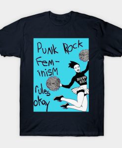 Punk Rock Feminism Rules Cheerleader t shirt NF