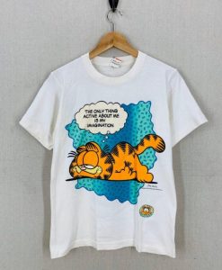 Vintage 80’s Garfield Only Thing Active Is My Imagination t shirt NF