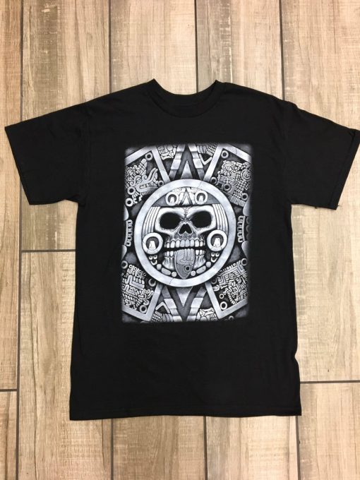 Aztec Skull Calendar T Shirt NF