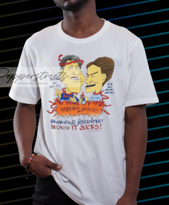 Vintage 90s Beavis & Butthead Bill Clinton & Hillary Clinton Parody T-shirt NF