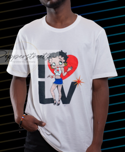 Betty Boop love heart cartoon colorful pink graphic t-shirt NF