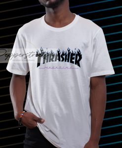 Pink thrasher blue flame t-shirt NF