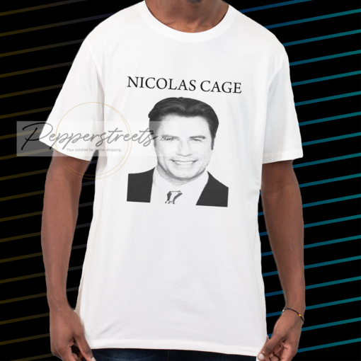 John Travolta Parody Nicolas Cage T-Shirt