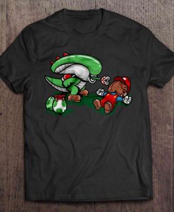 Alien And Super Mario t shirt