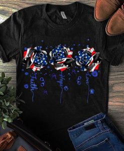 American Flag Rose Faith Hope Love Standard T Shirt