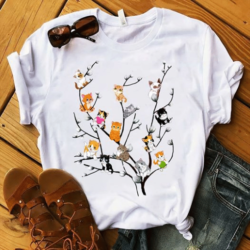 Cat lovers Cute cat tree T shirt