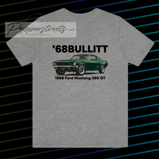 Steve McQueen 68 Bullitt Mustang 390 GT retro t-shirt