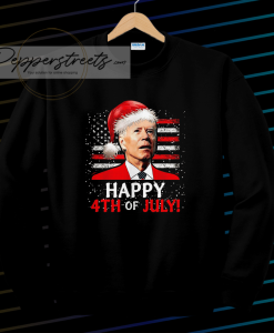 Santa Joe Biden Happy 4th Of July USA Flag Christmas Ugly Sweater