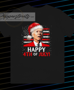 Santa Joe Biden Happy 4th Of July USA Flag Christmas Ugly T Shirt