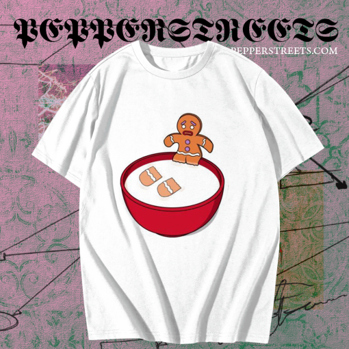 Gingerbread man and milk T Shirt TPKJ1