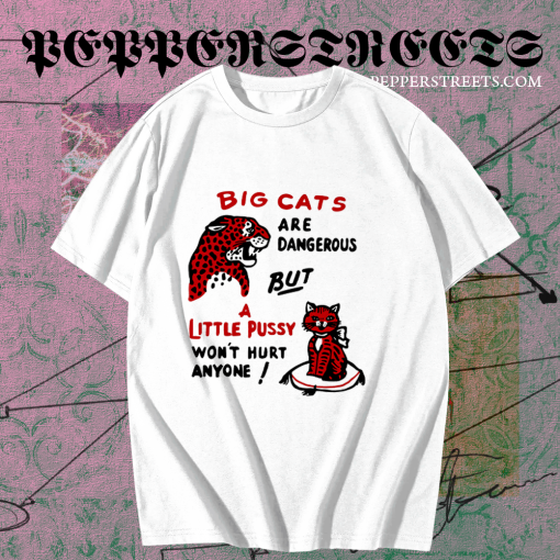 Big cats are dangerous but little pussy won_t hurt anyone T-shirt TPKJ1