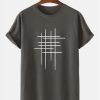 Men's 100% Cotton Simple Lines Graphics Short Sleeve Casual T-Shirt