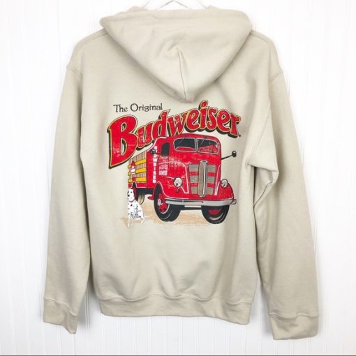 Budweiser Beer Distressed Graphic Hoodie Back