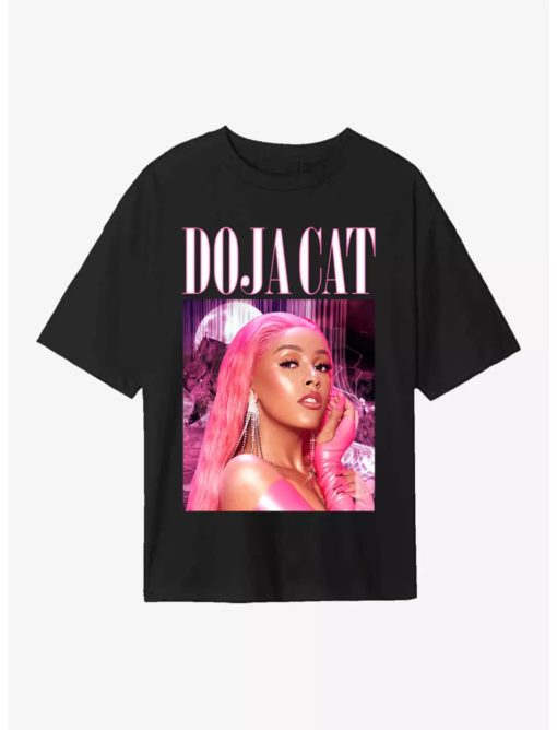 Doja Cat Hot Pink Portrait Boyfriend Fit Girls T-Shirt